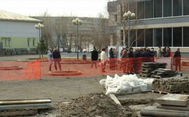 В Красноярске идёт масштабная реконструкция фонтана «Северное сияние»
